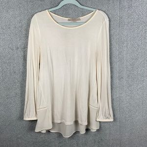 Light cream long sleeve blouse, size medium from Loft